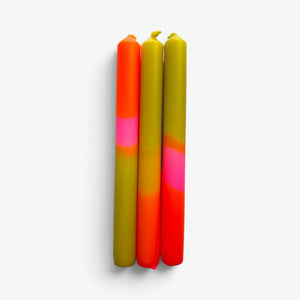 The colour Emporium : Seventies Heaven - Dip Dye Dinner Candle Trio
