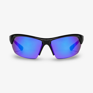 RITUAL VISION  BREAK & ENTER SUNGLASSES - POLISHED BLACK / REFLECTIVE BLUE