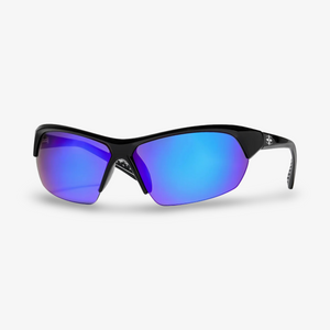RITUAL VISION  BREAK & ENTER SUNGLASSES - POLISHED BLACK / REFLECTIVE BLUE