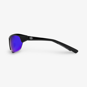 RITUAL VISION  BREAK & ENTER SUNGLASSES - POLISHED BLACK / REFLECTIVE BLUE