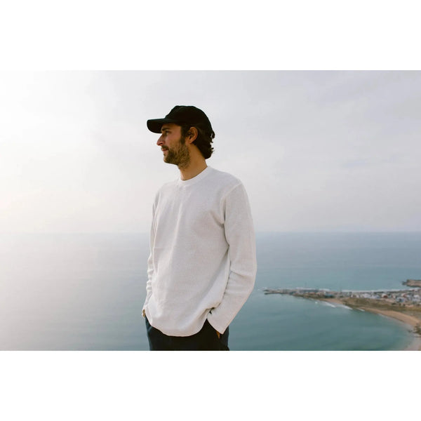 Rhythm Classic Waffle Knit Crew - Vintage White