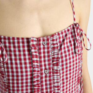 Damson Madder Faith Midi Dress - Cherry Gingham