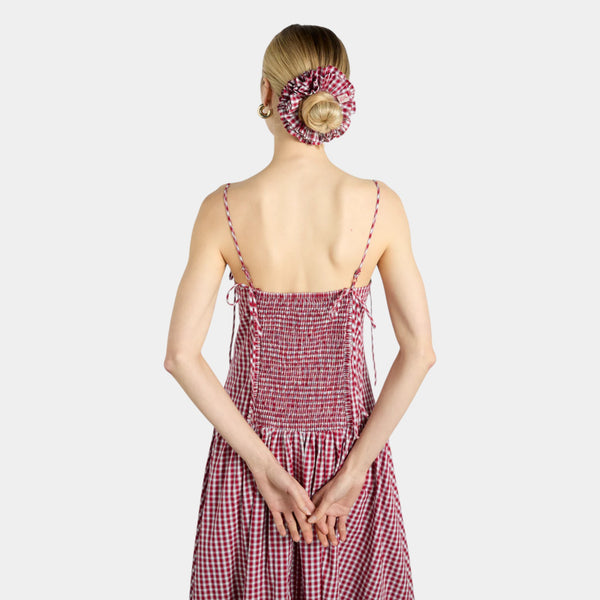 Damson Madder Faith Midi Dress - Cherry Gingham