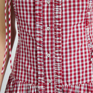 Damson Madder Faith Midi Dress - Cherry Gingham