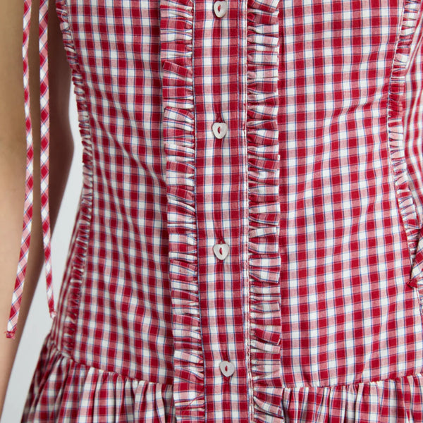 Damson Madder Faith Midi Dress - Cherry Gingham