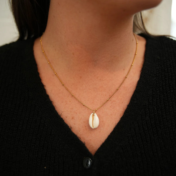 Pineapple Island Cowrie Shell Chain Necklace