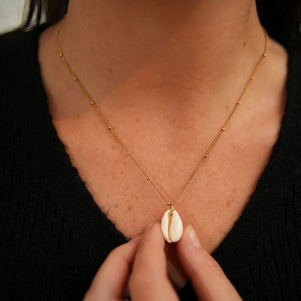 Pineapple Island Cowrie Shell Chain Necklace