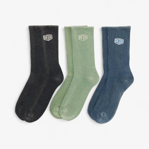 Deus Ex Machina Shield Garment Dyed Socks 3 Pack - Multi