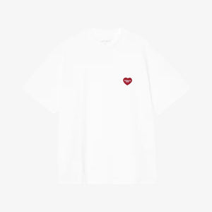 Carhartt Women' Short Sleeve Heart Patch T-Shirt - White/Red