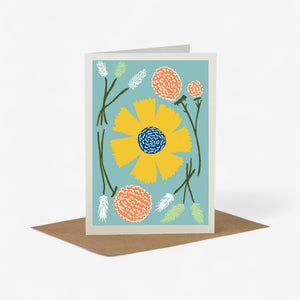 Wald Greeting Card - Dried Flowers (Blue)
