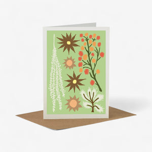 Wald Greeting Card - Dried Flowers (Green)