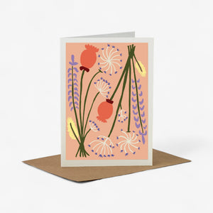 Wald Greeting Card - Dried Flowers (Peach)