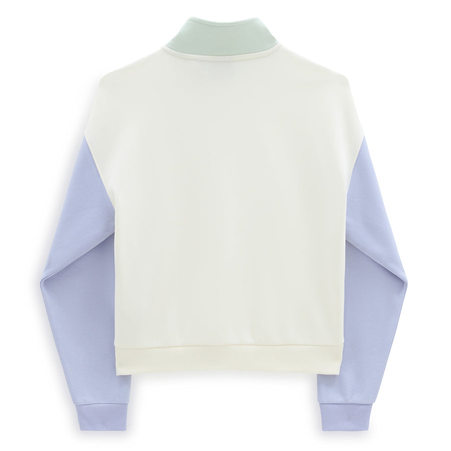 Vans Colorblock Half Zip Mock Neck Sweatshirt - Marshmallow / Cosmic Sky