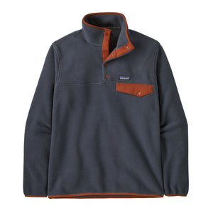 Patagonia Men's Lightweight Synchilla® Snap-T® Fleece Pullover - Smolder Blue : Burnished Red