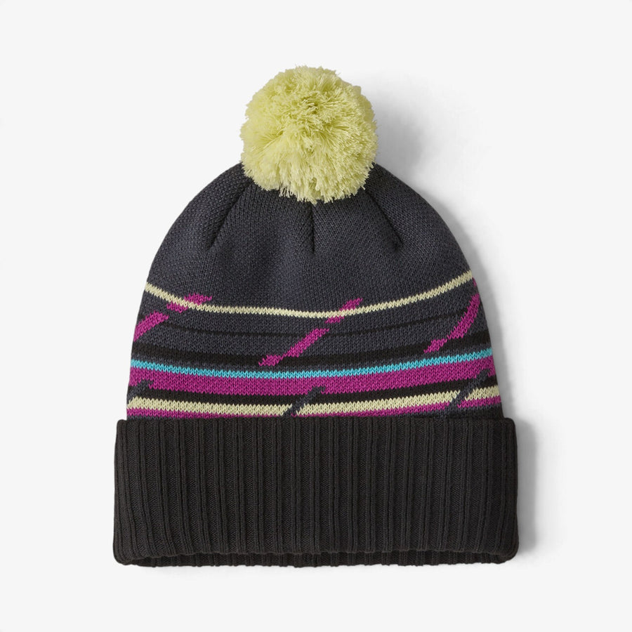 Patagonia Powder Town Beanie -  Mountain Minded Geo: Smolder Blue