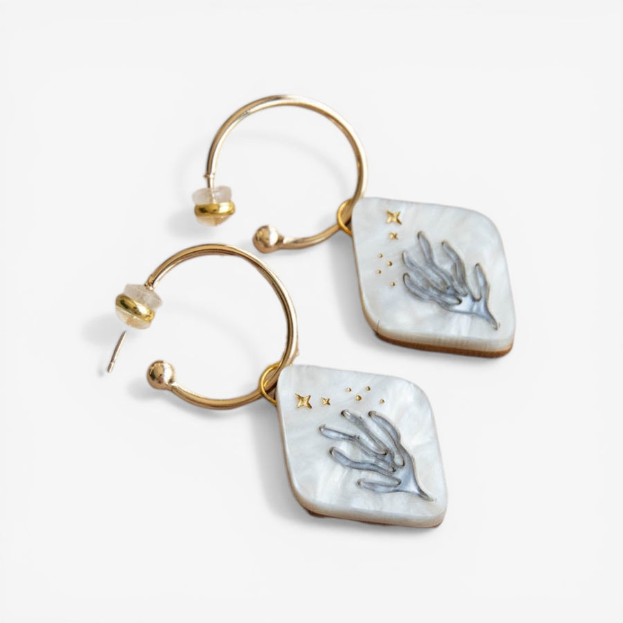 Pepper You 'Celestial Coral' Hoop Earrings