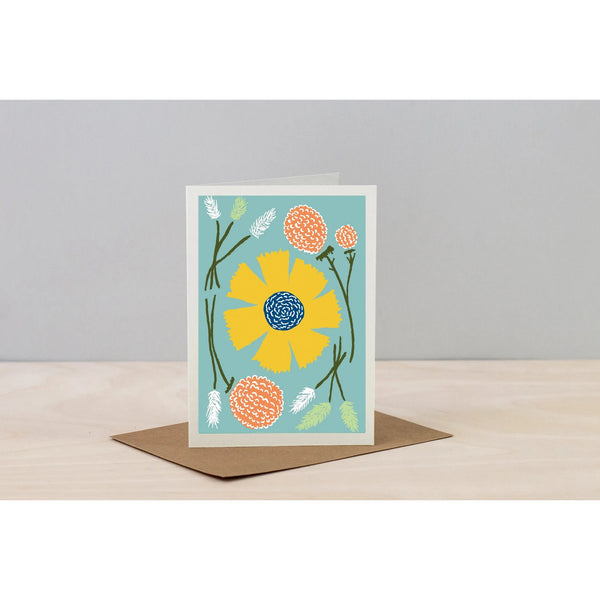 Wald Greeting Card - Dried Flowers (Blue)