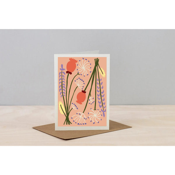 Wald Greeting Card - Dried Flowers (Peach)