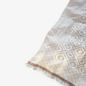 Weavcio Turkish Throw Blanket – 100% Cotton, Beige/Coffee