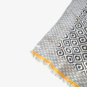 Weavcio Turkish Throw Blanket – 100% Cotton, Black-Mustard