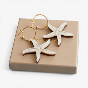 Pepper You 'Pearly Statement Starfish' Hoop Earrings