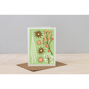 Wald Greeting Card - Dried Flowers (Green)