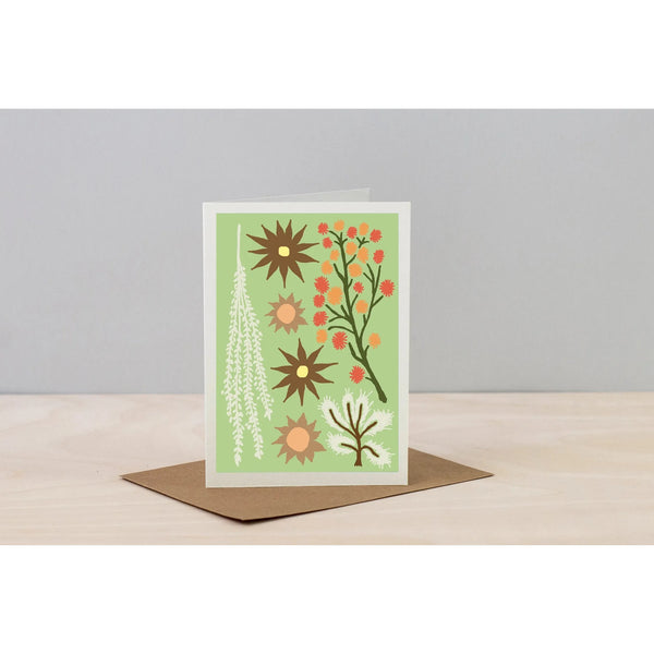 Wald Greeting Card - Dried Flowers (Green)