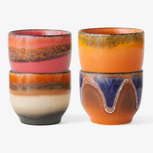 HKLiving 70s ceramics: café cups - Java (set of 4)