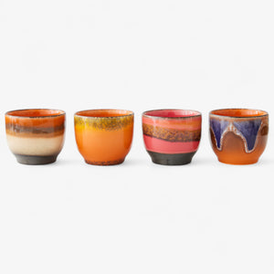 HKLiving 70s ceramics: café cups - Java (set of 4)