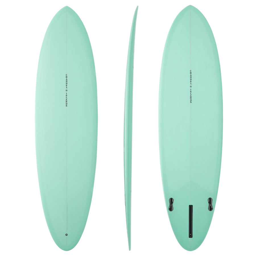 Channel Islands 'CI Mid' Midlength Surfboard - Opaque Aqua - 6'10"