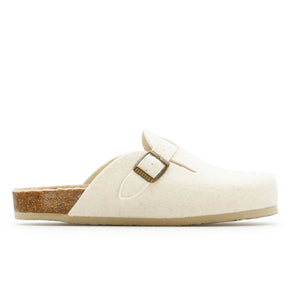 Plakton Women's 'Blog' Mule - White Felt Wool / Teddy