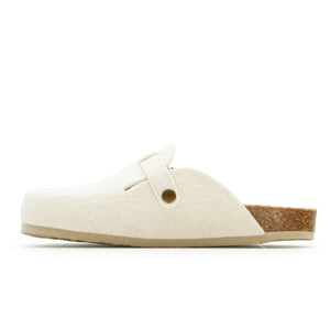 Plakton Women's 'Blog' Mule - White Felt Wool / Teddy