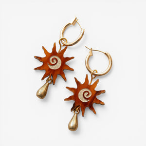 Pepper You 'Sol' Hoop Earrings -  Amber Tortoise