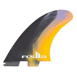 FCS II MR Twin + Stabiliser Surfboard Fins - Performance Core - Black / Colour Swirl