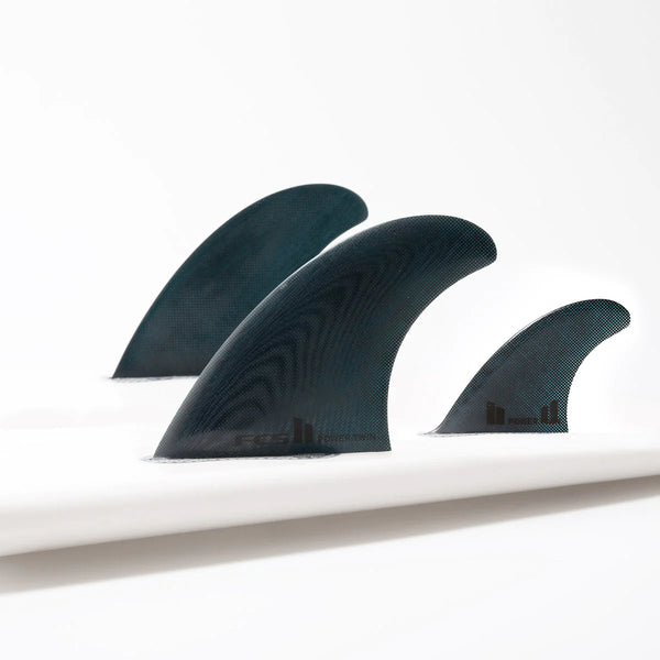 FCS II Power Twin + Stabiliser Surfboard Fins - Performance Glass - Black