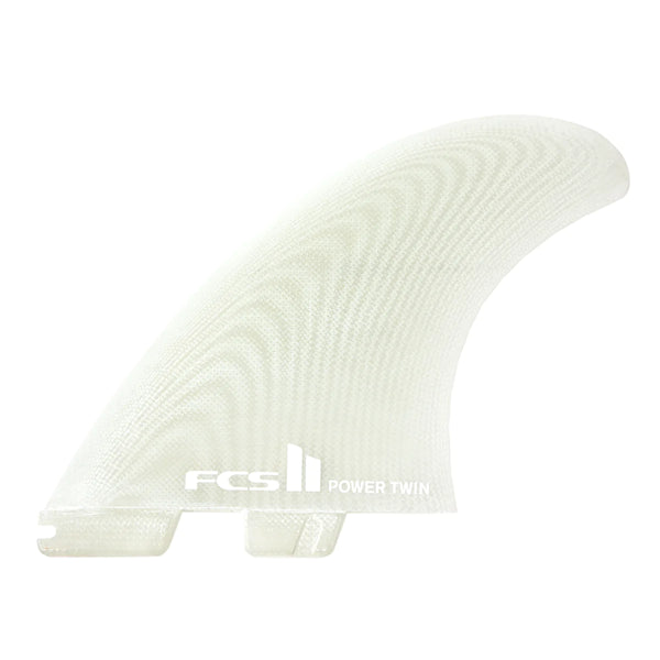 FCS II Power Twin + Stabiliser Surfboard Fins - Performance Glass - Clear