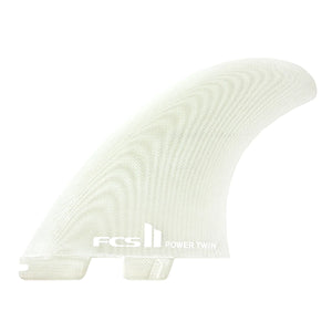 FCS II Power Twin + Stabiliser Surfboard Fins - Performance Glass - Clear