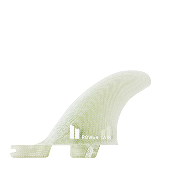 FCS II Power Twin + Stabiliser Surfboard Fins - Performance Glass - Clear