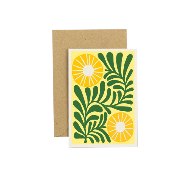 Wald Greeting Card - Blumen Pop Yellow
