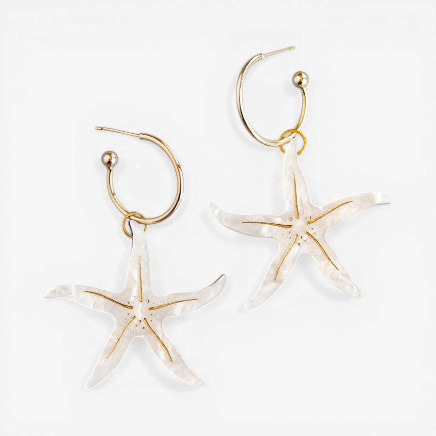 Pepper You 'Pearly Statement Starfish' Hoop Earrings
