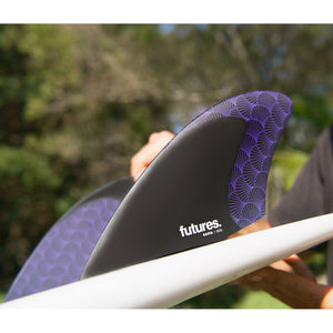 Futures Rasta KEEL Honeycomb Surfboard Fins - Purple