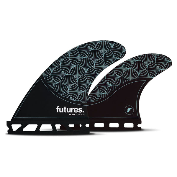 Futures Rasta QUAD Honeycomb Surfboard Fins - Teal