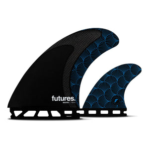 Futures Rasta TWIN +1 Honeycomb w/ Carbon Surfboard Fins - Blue