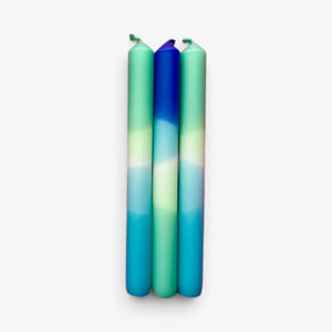 The colour Emporium : Ocean Blues Dip Die Dinner Candle Trio