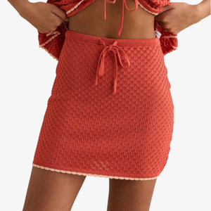 Rhythm Gigi Knit Mini Skirt - Red