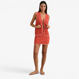 Rhythm Gigi Knit Mini Skirt - Red