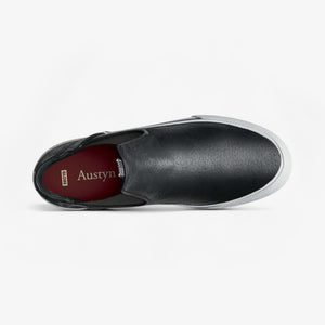 Globe 'Dover' Mid-Top Slip-On Skate Shoes - Black Distress / Gillette