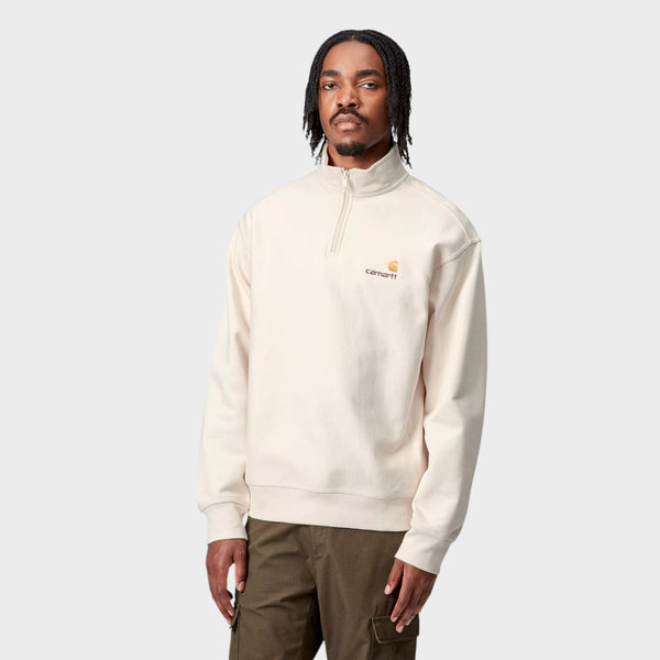 Carhartt Half Zip American Script Sweatshirt - Natural