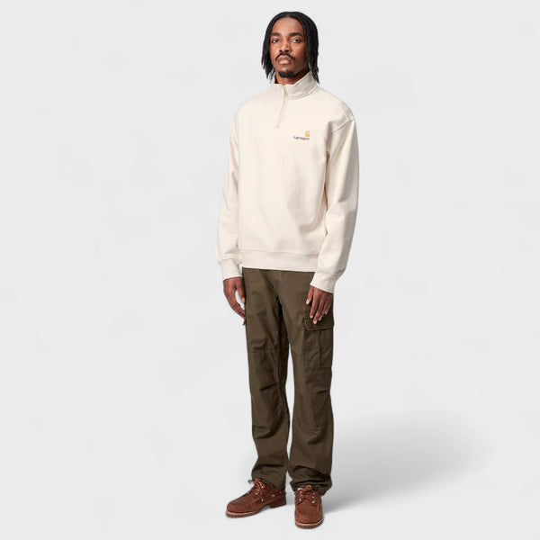 Carhartt Half Zip American Script Sweatshirt - Natural