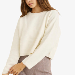 Rhythm Estelle Fluffy Crew Neck Knit - Cream